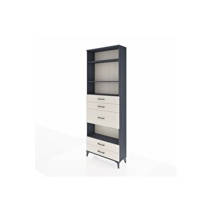 Arges Dolap 4 Raflı 5 Çekmeceli 88x30x243 Antrasit-aytaşı