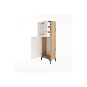Arges Dolap 3 Çekmeceli Tek Kapaklı 44x30x134 Çam-aytaşı