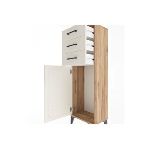 Arges Dolap 3 Çekmeceli Tek Kapaklı 44x30x134 Çam-aytaşı