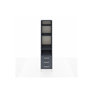 Hyperion Dolap 4 Raflı 3 Çekmeceli 44x44x195 Antrasit-antrasit