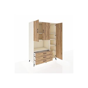 Kronos Dolap 7 Raflı 3 Çekmeceli 3 Kapaklı 132x59x195 Aytaşı-çam/çam