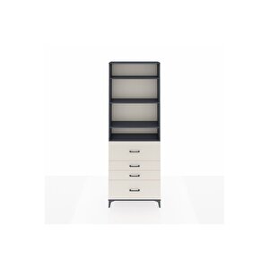 Arges Dolap 4 Raflı 4 Çekmeceli 88x30x243 Antrasit-aytaşı