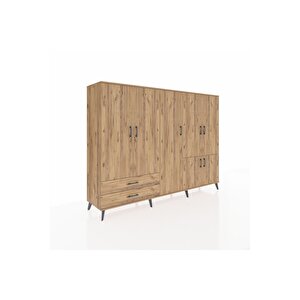 Hyperion Dolap 12 Raflı 2 Çekmeceli 7 Kapaklı 220x44x163 Çam-çam