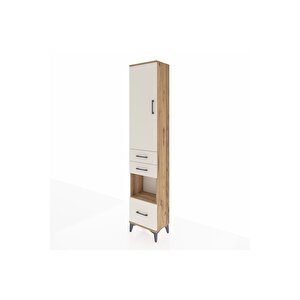 Arges Dolap 4 Raflı 3 Çekmeceli Tek Kapaklı 44x30x221 Çam-aytaşı