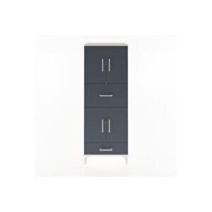 Hyperion Dolap 4 Raflı 2 Çekmeceli 4 Kapaklı 60x44x163 Aytaşı-antrasit