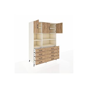 Kronos Dolap 8 Raflı 8 Çekmeceli 3 Kapaklı 132x59x195 Aytaşı-çam/çam