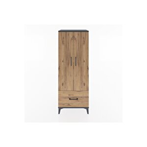 Hyperion Dolap 4 Raflı Tek Çekmeceli 2 Kapaklı 60x44x163 Antrasit-çam