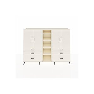 Hyperion Dolap 10 Raflı 6 Çekmeceli 4 Kapaklı 220x44x163 Aytaşı-aytaşı
