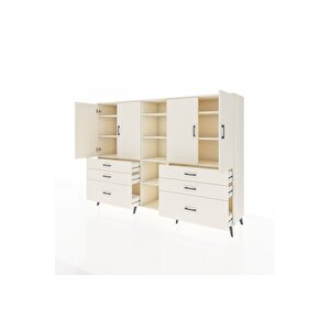 Hyperion Dolap 10 Raflı 6 Çekmeceli 4 Kapaklı 220x44x163 Aytaşı-aytaşı