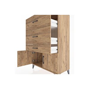 Hyperion Dolap 3 Çekmeceli 2 Kapaklı 88x44x134 Çam-çam