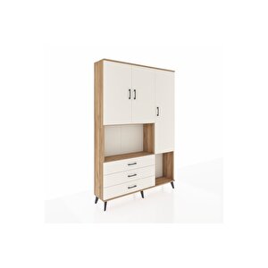 Arges Gardrop 6 Raflı 3 Çekmeceli 3 Kapaklı 132x30x195 Çam-aytaşı