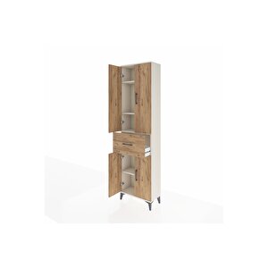 Arges Dolap 4 Raflı Tek Çekmeceli 4 Kapaklı 60x30x221 Aytaşı-çam