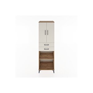 Hyperion Dolap 4 Raflı 2 Çekmeceli 2 Kapaklı 60x44x195 Çam-aytaşı