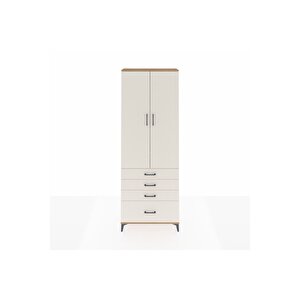 Arges Dolap 5 Raflı 4 Çekmeceli 2 Kapaklı 88x30x243 Çam-aytaşı