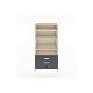 Hyperion Dolap Tek Raflı 7 Çekmeceli 88x44x182 Aytaşı-antrasit