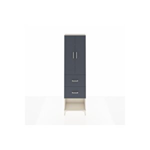 Arges Dolap 3 Raflı 2 Çekmeceli 2 Kapaklı 60x30x221 Aytaşı-antrasit