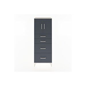 Hyperion Dolap 2 Raflı 4 Çekmeceli 2 Kapaklı 60x44x163 Aytaşı-antrasit