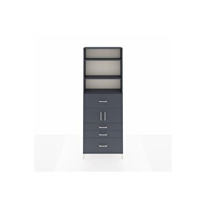 Arges Dolap 4 Raflı 4 Çekmeceli 2 Kapaklı 88x30x243 Antrasit-antrasit