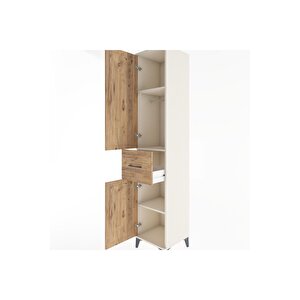 Hyperion Dolap 3 Raflı Tek Çekmeceli Tek Askılı 44x44x221 Aytaşı-çam
