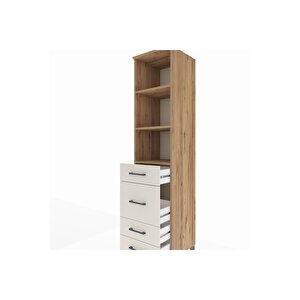 Hyperion Dolap 3 Raflı 4 Çekmeceli 44x44x195 Çam-aytaşı