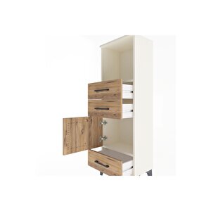 Arges Dolap 2 Raflı 3 Çekmeceli Tek Kapaklı 44x30x134 Aytaşı-çam