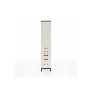 Arges Dolap 2 Raflı 5 Çekmeceli Tek Askılı 44x30x221 Antrasit-aytaşı