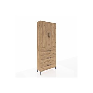 Arges Dolap 3 Raflı 3 Çekmeceli 2 Kapaklı 88x30x221 Çam-çam