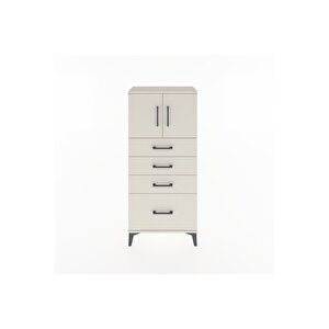 Hyperion Dolap Tek Raflı 4 Çekmeceli 2 Kapaklı 60x44x134 Aytaşı-aytaşı