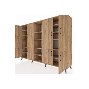 Hyperion Dolap 14 Raflı 8 Kapaklı 220x44x163 Çam-çam