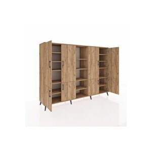 Hyperion Dolap 14 Raflı 8 Kapaklı 220x44x163 Çam-çam