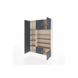 Arges Dolap 10 Raflı 5 Kapaklı 132x30x195 Aytaşı-antrasit/çam