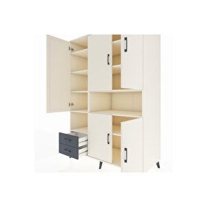 Kronos Dolap 10 Raflı 2 Çekmeceli 5 Kapaklı 132x59x195 Aytaşı-aytaşı/antrasit