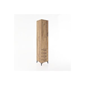 Hyperion Dolap 2 Raflı 4 Çekmeceli Tek Askılı 44x44x221 Çam-çam