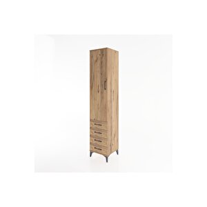 Hyperion Dolap 2 Raflı 4 Çekmeceli Tek Askılı 44x44x221 Çam-çam