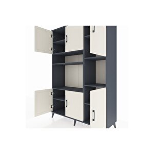 Hyperion Dolap 9 Raflı 6 Kapaklı 132x44x195 Antrasit-aytaşı/antrasit