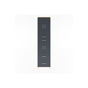 Arges Dolap 5 Raflı 4 Çekmeceli 4 Kapaklı 60x30x243 Çam-antrasit