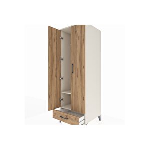 Kronos Dolap 2 Raflı Tek Çekmeceli Tek Askılı 60x59x182 Aytaşı-çam