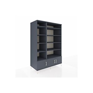 Kronos Dolap 10 Raflı 3 Kapaklı 132x59x195 Antrasit-antrasit/antrasit