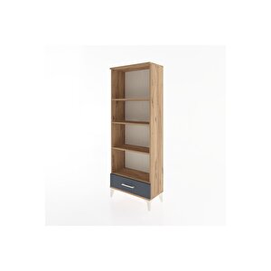 Arges Dolap 4 Raflı Tek Çekmeceli 60x30x163 Çam-antrasit