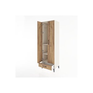 Hyperion Dolap 3 Raflı Tek Çekmeceli Tek Askılı 60x44x195 Aytaşı-çam