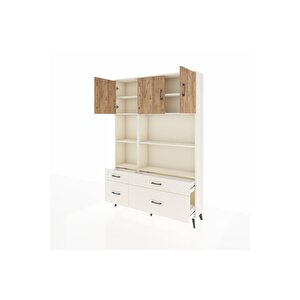Arges Dolap 8 Raflı 4 Çekmeceli 3 Kapaklı 132x30x195 Aytaşı-çam/aytaşı