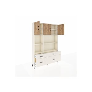 Arges Dolap 8 Raflı 4 Çekmeceli 3 Kapaklı 132x30x195 Aytaşı-çam/aytaşı