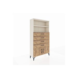 Arges Dolap 2 Raflı 4 Çekmeceli 2 Kapaklı 88x30x163 Aytaşı-çam