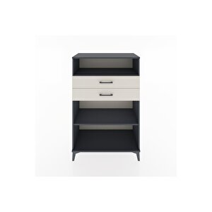 Hyperion Dolap 2 Raflı 2 Çekmeceli 88x44x134 Antrasit-aytaşı