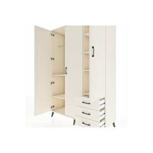 Hyperion Gardrop 6 Raflı 3 Çekmeceli Tek Askılı 132x44x195 Aytaşı-aytaşı