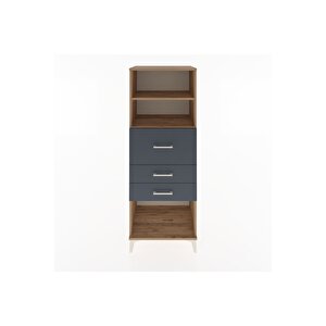 Hyperion Dolap 2 Raflı 3 Çekmeceli 60x44x163 Çam-antrasit