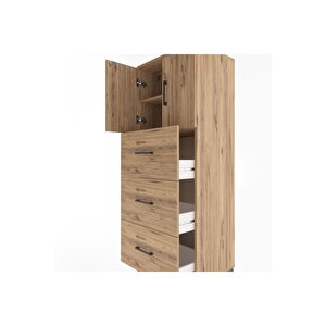 Hyperion Dolap 2 Raflı 3 Çekmeceli 2 Kapaklı 60x44x163 Çam-çam