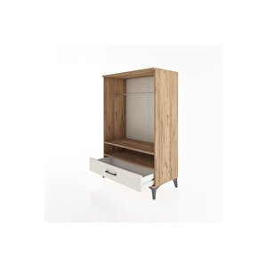 Hyperion Dolap 2 Raflı Tek Çekmeceli Tek Askılı 88x44x134 Çam-aytaşı