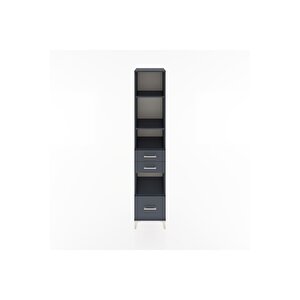 Hyperion Dolap 4 Raflı 3 Çekmeceli 44x44x221 Antrasit-antrasit