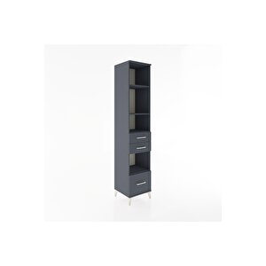 Hyperion Dolap 4 Raflı 3 Çekmeceli 44x44x221 Antrasit-antrasit